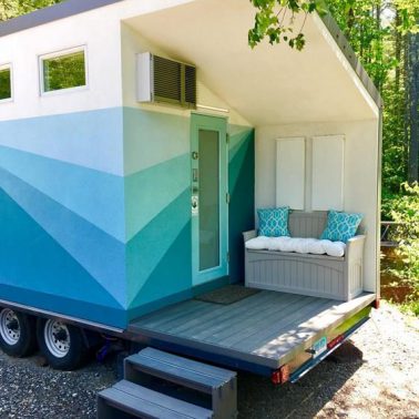 Blue tiny house