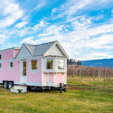 pink Victorian tiny house