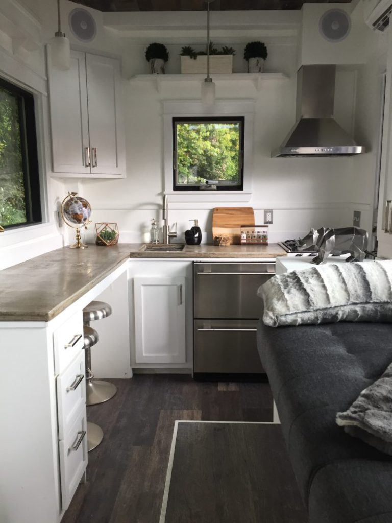 full kitchen view with couch